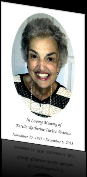 This was in remembrance of his late wife + Estelle, but now with the help of their children and parish