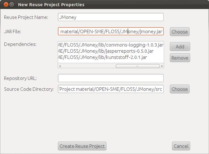 1. Δημιουργία νέου reuse project Για είναι σε θέση ένα έργο ΕΛ/ΛΑΚ να χρησιμεύσει ως reuse project για το COPE, θα πρέπει για είναι διαθέσιμες οι παρακάτω πληροφορίες: Το δυαδικό αρχείο (.