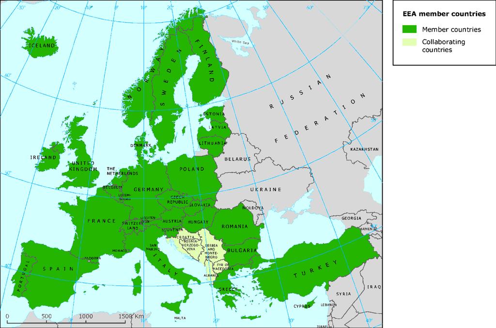 GIO Land Cover Monitoring Pan European Component: Γεωγραφική κάλυψη Μέλη ΕΟΠ Τακτικά μέλη Συνεργαζόμενες χώρες Έκταση 5.