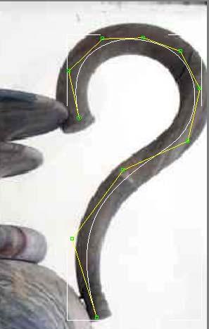Έτσι µε την καµπύλη Cv Curve που µόλις δηµιουργήσαµε προσπαθούµε να σχεδιάσουµε το βασικό σχήµα κάθε λαβής του αγγείου όπως φαίνεται παρακάτω (εικ 3.18) εικόνα 3.
