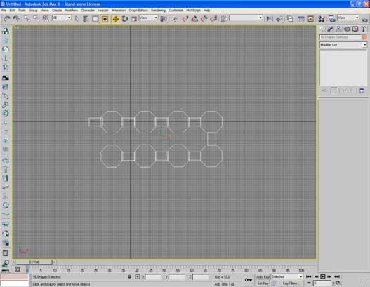 σχήµατα ακολουθώντας την εντολή Create -> Shapes -> Splines -> Rectangle προσέχοντας το πλάτος του