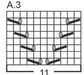 GARÐAPRJÓN (prjónað í hring): *1 umferð slétt og 1 umferð brugðin*, endurtakið frá *-*. PILS: Stykkið er prjónað í hring á hringprjón, ofan frá og niður.