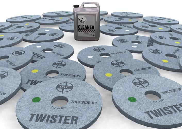 Πώς λειτουργεί το TWISTER Το σύστημα TWISTER περιλαμβάνει ειδικά κατασκευασμένα πατάκια, τα οποία συνοδεύονται από ένα ειδικό ΚΑΘΑΡΙΣΤΙΚΟ.