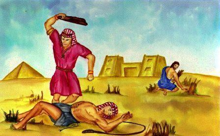 Γιατί ο Μωυσής αναγκάστηκε να φύγει απ την Αίγυπτο; Θανάτωσε έναν Αιγύπτιο που βασάνιζε έναν Εβραίο. «Σκότωσε τον Αιγύπτιο και τον έκρυψε στην άμμο». (Έξοδος 2, 11-12).