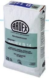 102 STAVEBNÉ HMOTY ARDEX B 14 sanačná a egalizačná stierka Na bázi wittenského rýchlocementu. Pre opravu, sanáciu a finálne vyhladenie betónových konštrukcí a dielov. Pre interiér a exteriér, steny.