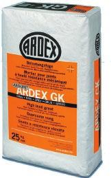 38 ŠKÁROVACIE HMOTY, SILIKÓNY, ČISTENIE A ÚDRŽBA ARDEX G9 FLEX 2 15 Flexibilná škárovacia hmota, rýchla Pre šírky škár 2-15 mm Pre interiér a exteriér, steny a podlahy.