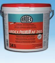 84 LEPIDLA NA PODLAHOVINY A PARKETY, ŠPECIÁLNE STIERKOVÉ HMOTY ARDEX PREMIUM AF 260 Lepidlo na textilné krytiny a linoleum Pre interiér, stenu a podlahu.