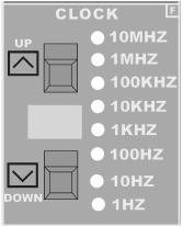 7 Clock 10MHz Στην αναπτυξιακή πλακέτα υπάρχει ένας ενσωματωμένος ταλαντωτήςστα 10MHz που συνδέεταιο σαν είσοδος (OSC) στο Pin 55 και μπορεί να χρησιμοποιηθεί σαν Clock στα ακολουθιακά κυκλώματα.