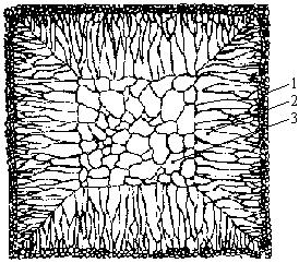 5 3. Macrostructura cristalină a pieselor turnate Structura cristalină a metalelor şi aliajelor turnate este influenţată de trei factori, şi anume: compoziţia chimică; condiţiile termice şi