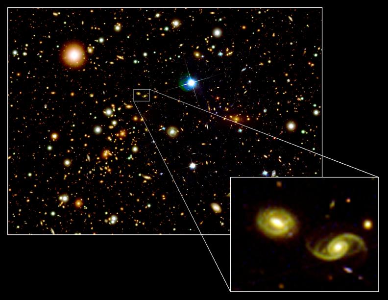 1Ε 0657-56 Bullet cluster µε οπτικό τηλεσκόπιο σε απόσταση D=3.5 x 10 9 έτη φωτός.