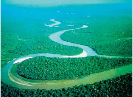 1 παρουσιάζει τον Αμαζόνιο, το δεύτερο μεγαλύτερο σε μήκος ποταμό της Γης μετά τον Νείλο (εικόνα 14.2).
