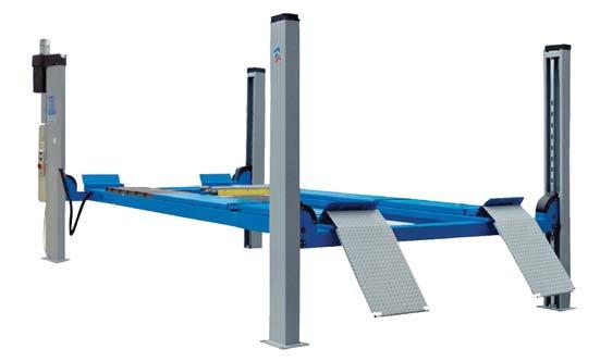 meranie geometrie - integrované zadné dosky, prestaviteľné vybranie pre predné otočné dosky s výškou 50 mm - západkové lišty pre presné meranie geometrie - automatický systém hydraulicky riadených