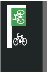 smerová šípka V 8b Cyklistická smerová šípka V