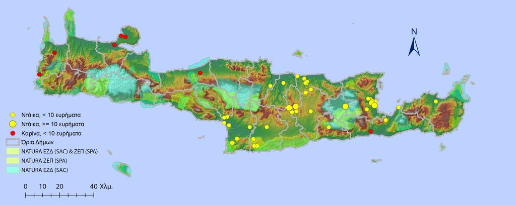 ... και σε χάρτη Περιοχές εντοπισμού