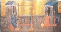 3. Κοπέλες στον αργαλειό (Βυζαντινή μικρογραφία, Βιβλιοθήκη Βατικανού) Πώς κρίνετε το βυζαντινό σύστημα εκπαίδευσης; Τι από αυτά ισχύει σήμερα; Τα κορίτσια είχαν τις ίδιες
