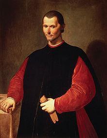 Ο Machiavelli Ο Φλορεντίνος θεωρητικός του κράτους Niccolò Machiavelli (1469-1527) ήταν ο πλέον άτεγκτος στο θέμα της ανυπαρξίας ηθικής στη διεθνή πολιτική, κυρίως με το έργο του Il Principe (που στα