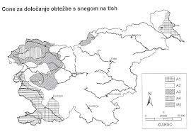 SNEŽNA OBTEŽBA: KARAKTERISTIČNA SNEŽNA OBTEŽBA: je v SLO razdeljena na naslednje regije: alpska regija A1,2, 3, 4