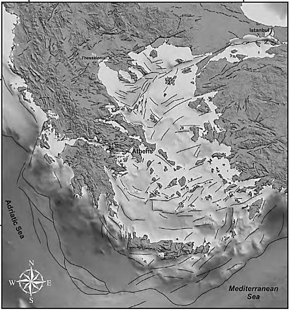κυριότερα τεκμηριωμένα ενεργά και πιθανά ενεργά ρήγματα στην ευρύτερη περιοχή του Αιγαίου και της Ελλάδας, Σχήμα 2.