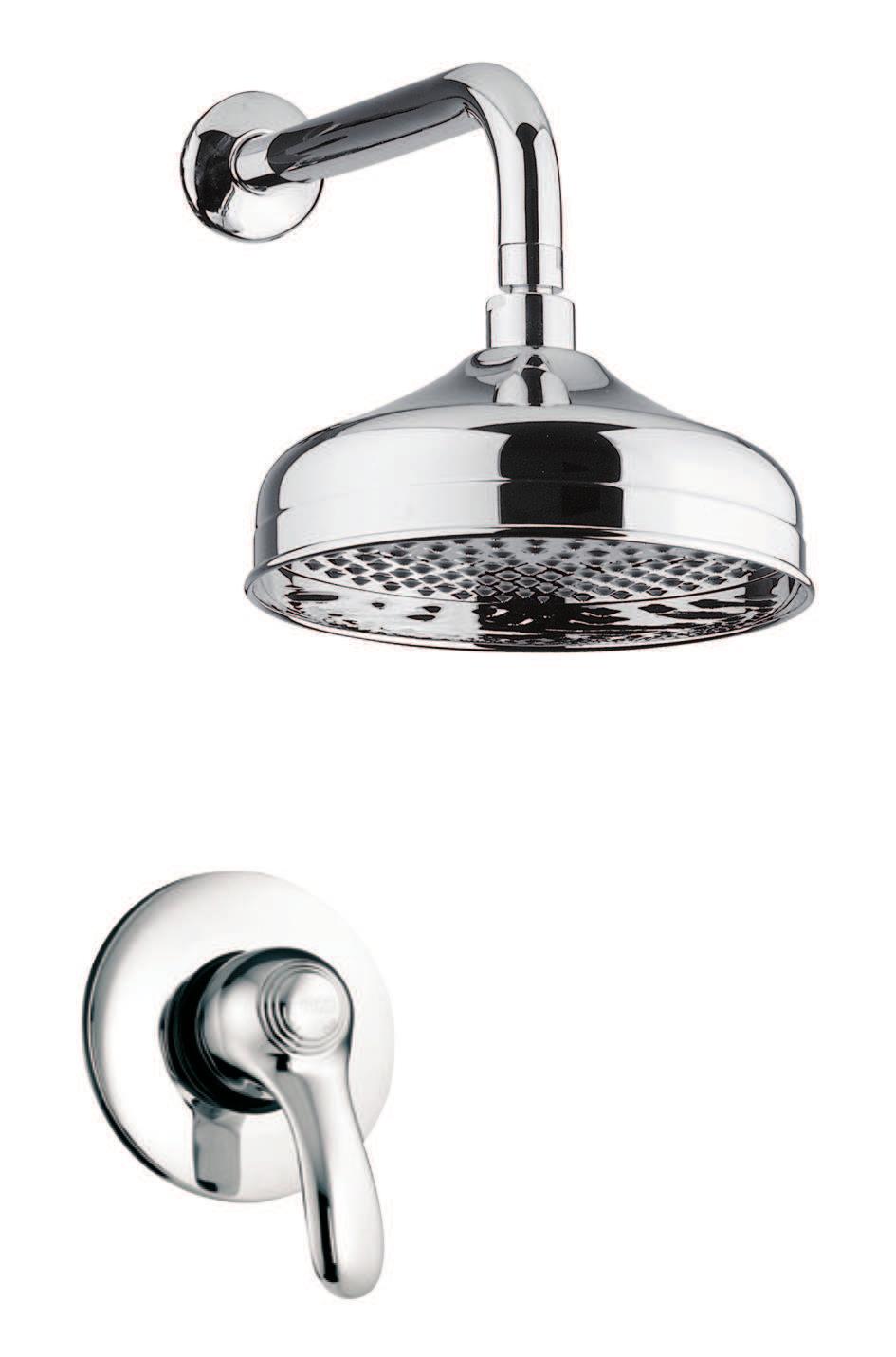 art. 47 CR 5136 Miscelatore doccia incasso con braccio doccia e soffione antico Built-in shower mixer with shower arm and old style shower head Mitigeur douche à encastrer avec bras et pomme de