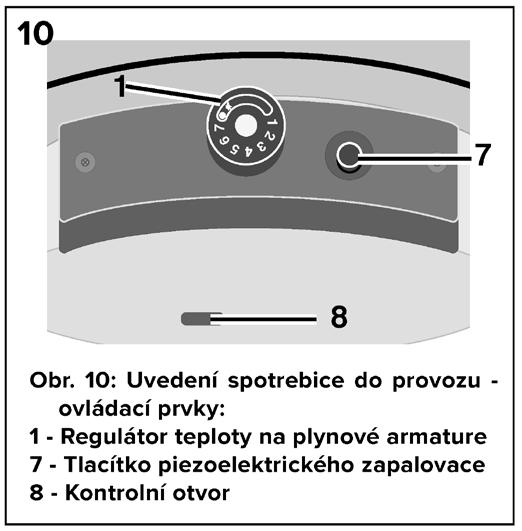 UVEDENIE DO PREVÁDZKY Nastavenie výrobcom Ohrievač je výrobcom nastavený na zemný plyn. Prestavbu na propán - bután vykoná servisný technik na želanie zákazníka (viď. Tiež vyššie uvedené kapitoly).