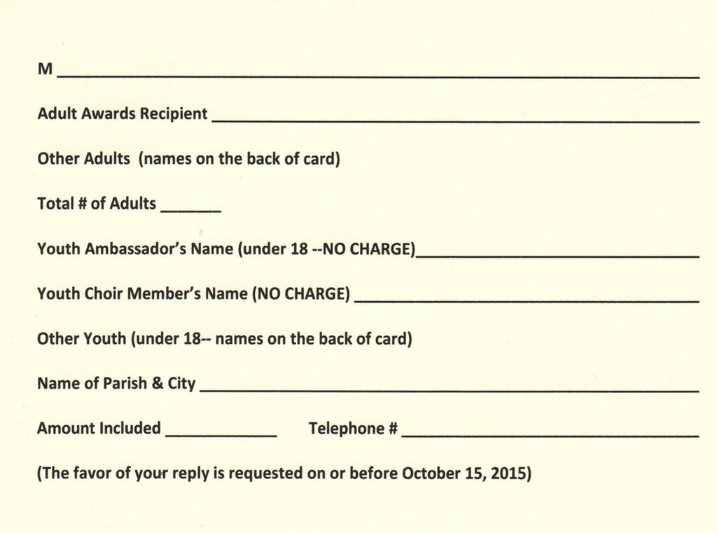 receive your invitation, please call