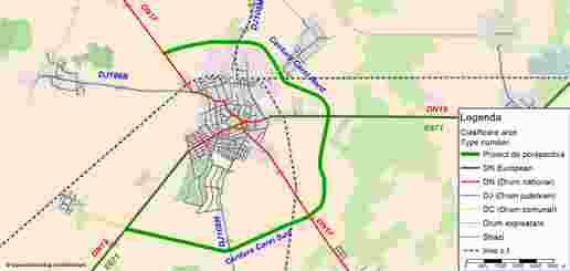 9.3 Transport de marfă 2016-2023 Realizarea centurii nord Carei Figură 987 Propunere traseu varianta de ocolire Carei Nord 9.