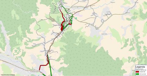 Planșa 7-10 prezintă variațiile volumelor de trafic înainte și după implementarea proiectelor. Cu verde sunt reprezentate scăderile de trafic iar cu roșu creșterile.