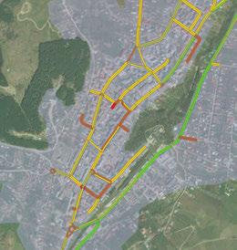 De asemenea, structura rețelei (artere paralele de-a lungul văii nu permite ocolirea cu ușurință a centrului orașului și obligă conducătorii auto, care au o destinație mai îndepartată, să tranziteze