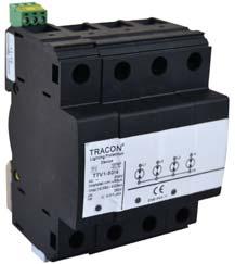 230/400 V, TTV1-50-3P+N/PE 3P+N/PE 25 ka 50 ka 72 TN, TT 50 Hz; 3~ TTV1-50-4P 4P 25 ka 50 ka 72 TN, IT Up Uc W (mm) Ovi uređaji su pogodni za odvođenje strujnih impulsa talasnog oblika 10/350 μs