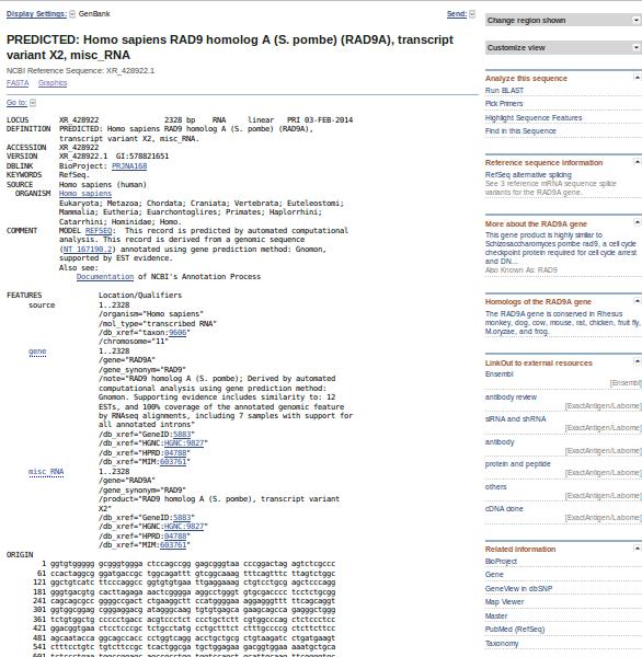Αρχεία της Nucleotide DB Tίτλος Σχολιασμός (στοιχεία αρχείου)