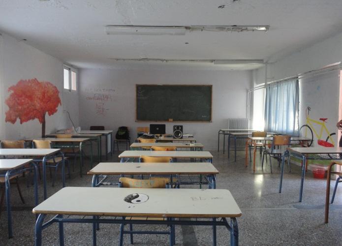 Επόμενος επιλεγμένος χώρος η σχολική αίθουσα με διαστάσεις (Υ: 2.80m Π: 6.00m M: 7.90m ).