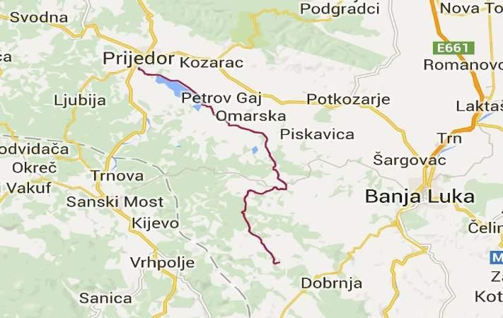Зообентос Сане и Гомјенице на ушћу у Сану Слика 1. Ток Гомјенице од извора до ушћа (црвена боја) (извор: http://maps.google.