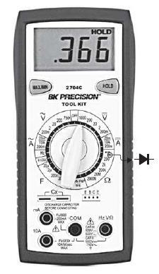 Testiranje dioda Diode se mogu testirati pomoću ova tri osnovna instrumenta: 1. Digitalni multimer sa funkcijom za testiranje dioda 2. Pomoću om-metra na digitalnom multimeru 3.