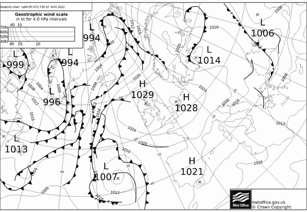 36 Σχήμα 4.32 Χάρτης μετώπων 10/08/12 00UTC Σχήμα 4.