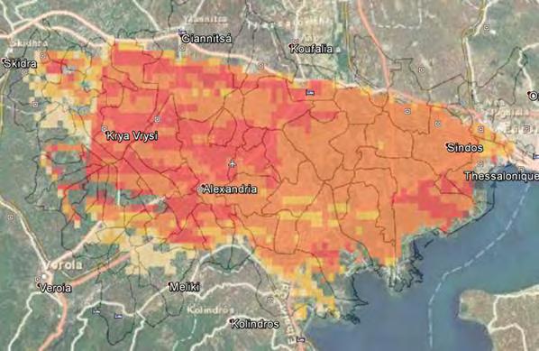 Carte 6.8 : Communes à risque dans les Deltas d Axios Loudias - Aliakmonas 193 Entre 1991 et 2001, la population des 71 D.D. a nettement augmenté (+7,2%) essentiellement grâce à l installation d une population étrangère (majoritairement en provenance d Albanie 74 ).