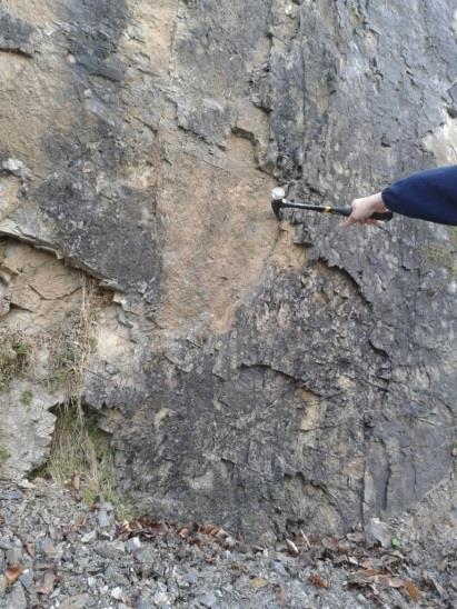 Ta se kaže v strmem spuščanju slemena Slomnika, po prelomnici pa teče potok.
