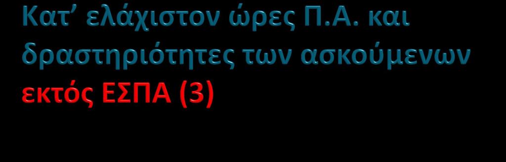 Οι φοιτθτζσ/τριεσ ςε ομάδεσ των 3 ατόμων οφείλουν ςε κάκε κφκλο Π.Α.