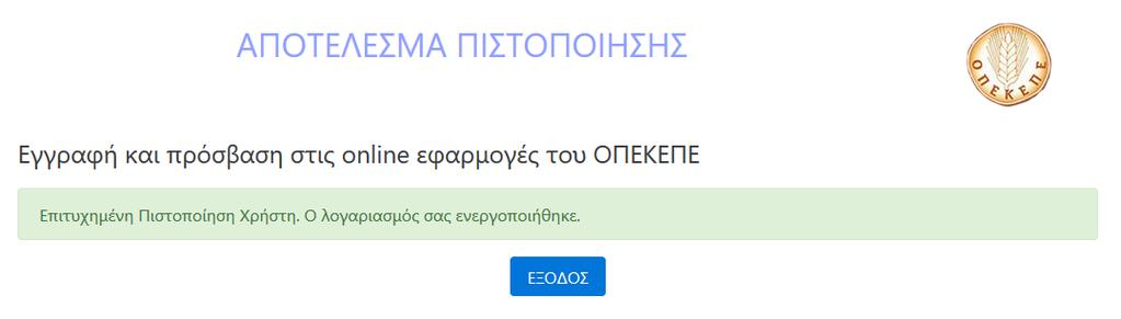 Εισάγει τα στοιχεία του για την είσοδο στο σύστημα της AAΔΕ, επιλέγει Είσοδος και εμφανίζεται η παρακάτω οθόνη.