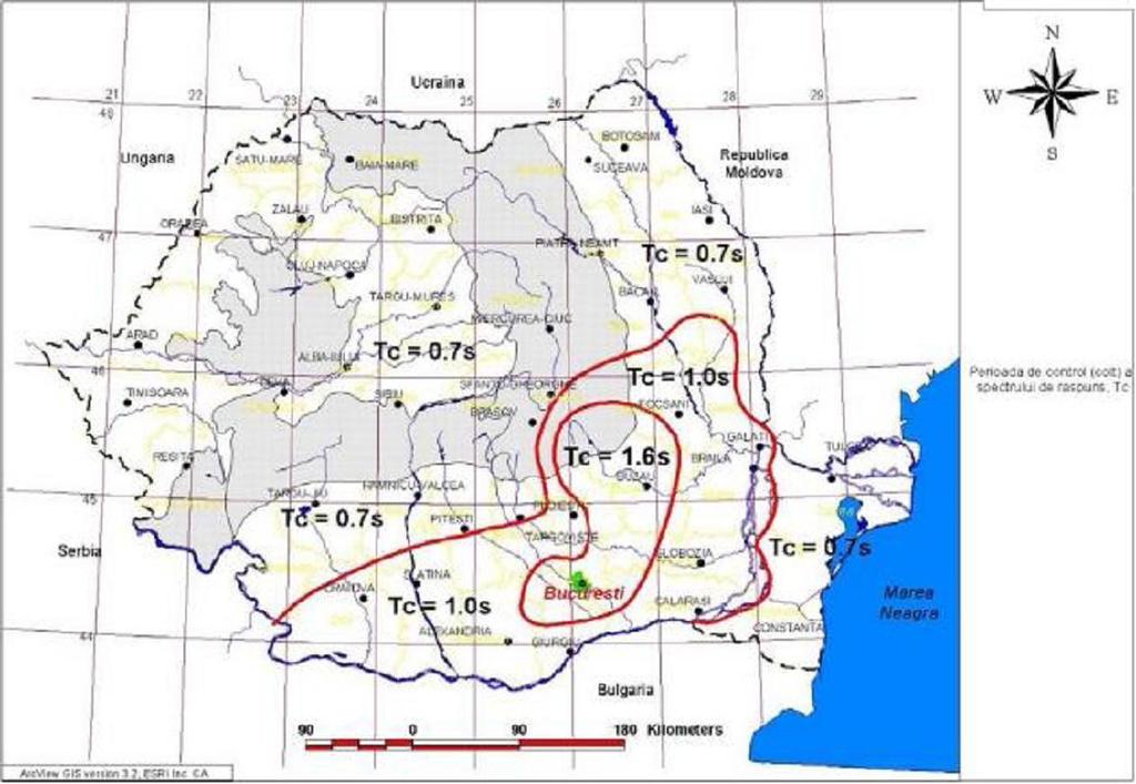 100-1/2006 cu alt tip de harti de zonare seismica in care hazardul seismic pentru proiectare este descris de valoarea de varf a acceleratiei orizontale a terenului ag determinate pentru intervalul