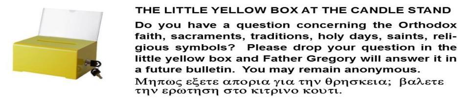 in the Divine Liturgy with us. Typically, our coffee hours are hosted by Philoptochos and various ministries. But families or groups of friends may consider hosting one as well.