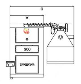 Котао са резервоаром за сагоревање пелета Процес сагоревања се води аутоматски, при чему су основна два параметра, температура воде у котлу и температура издувних гасова.