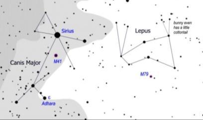 Procion je najsjajnija zvijezda Malog psa, udaljena je 12 svjetlosnih godina. Rigel pripada zviježđu Oriona, najsjajnijem zviježđu na nebu.