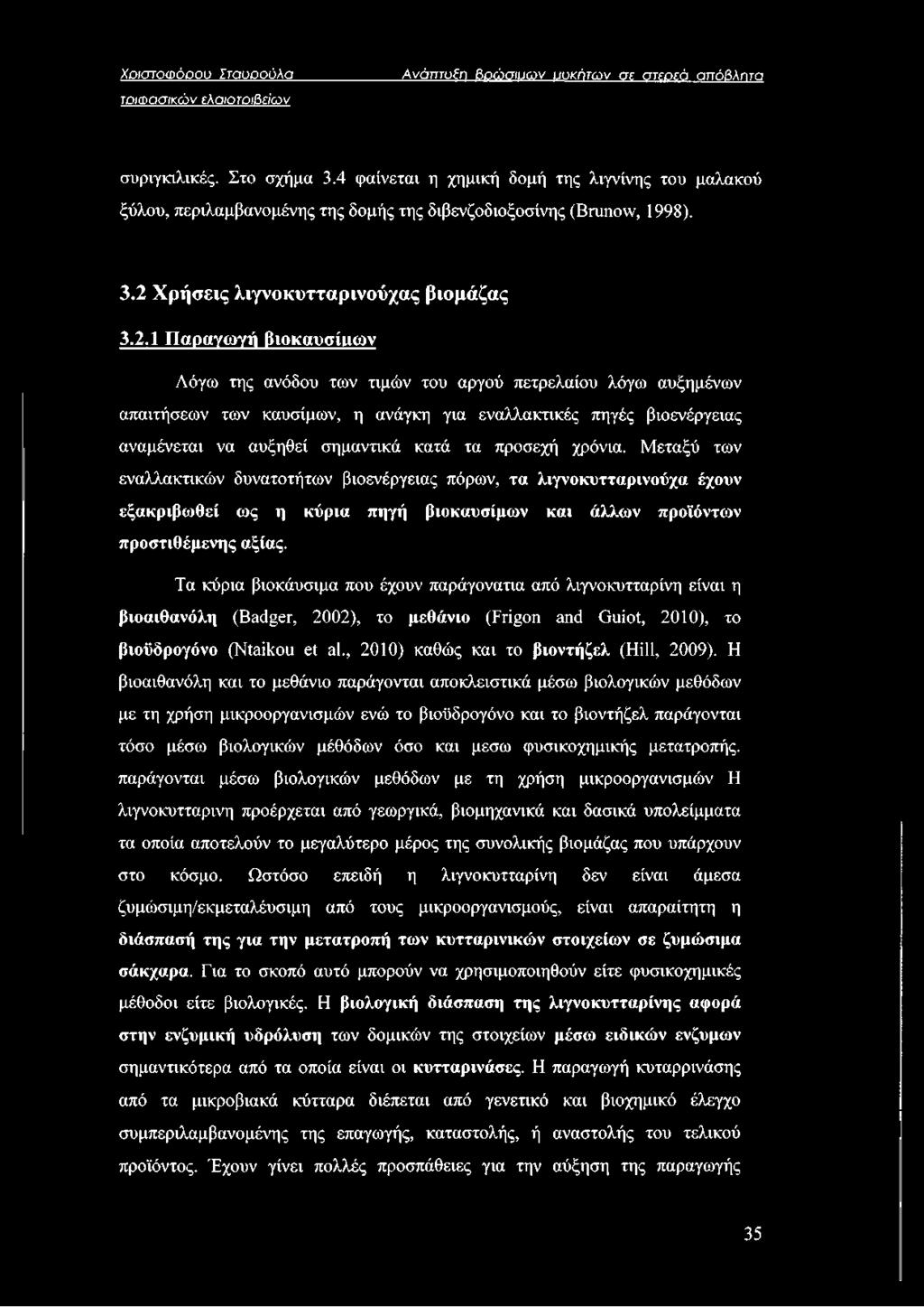 Χ ρήσεις λιγνοκυτταρινούχας βιομάζας 3.2.