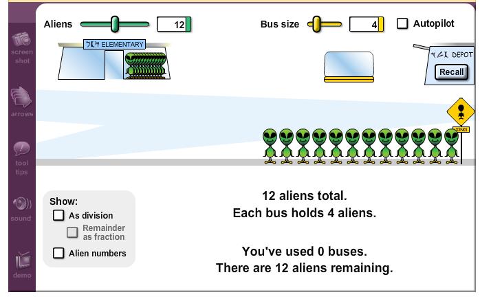 Ακολούθως, επιλέγουν τον αριθμό των εξωγήινων που θα βρίσκονται σε κάθε λεωφορείο στο πάνω δεξιό μέρος της οθόνης.