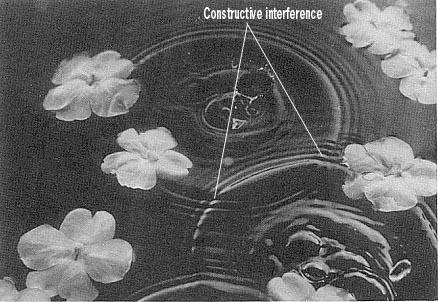 Fizikalna optika - Interferencija -Ogib Na slici je prikazan val na vodi iz jednog izvora a), i iz dva