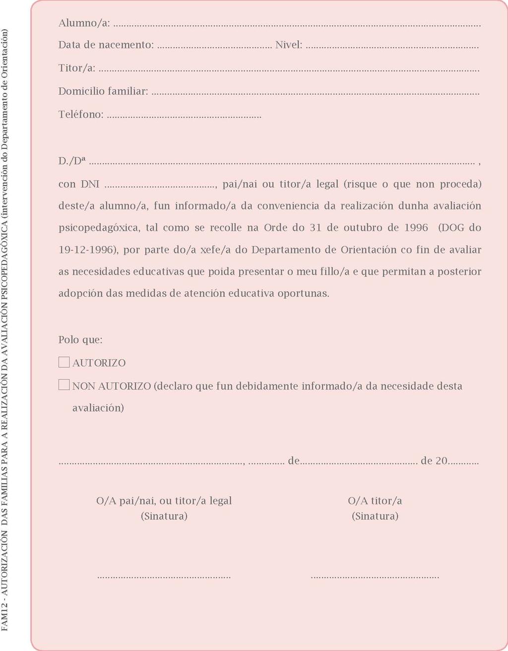 XUNTA DE GALICIA CONSELLERÍA DE EDUCACIÓN E O. U. CEIP.