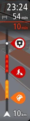 4. Σύμβολα διαδρομής. Τα σύμβολα χρησιμοποιούνται στη διαδρομή σας για να επισημάνουν την αφετηρία, τις στάσεις και τον προορισμό σας. 5. Κουμπί Κύριου μενού.