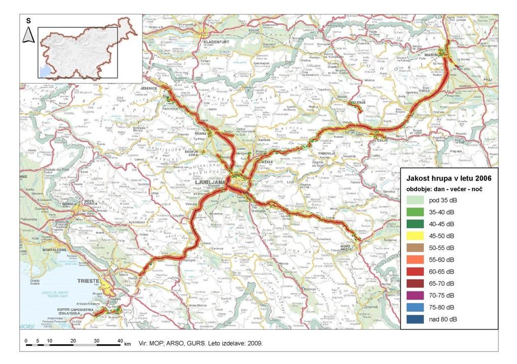 HRUP Raven hrupa dan-vecer-noc zaradi cestnega
