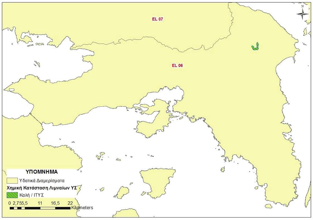 Οικολογική Κατάσταση Ταμιευτήρα Χάρτης 27: Ταξινόμηση χημικής