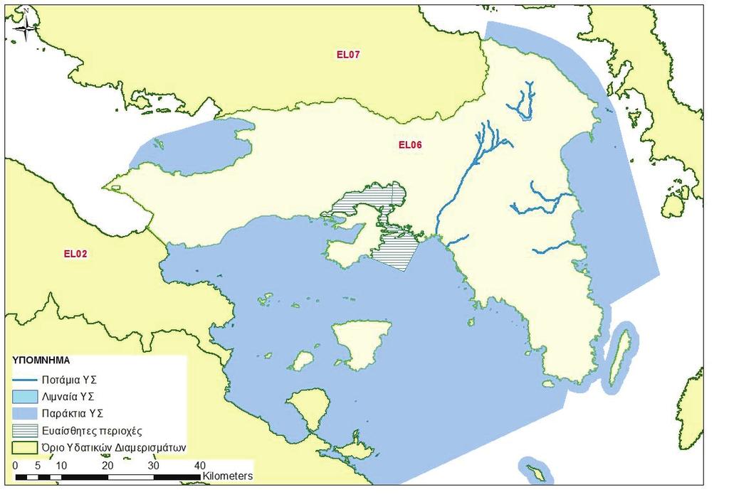 63208 ΕΦΗΜΕΡΙ Α TΗΣ ΚΥΒΕΡΝΗΣΕΩΣ Χάρτης 10: Ευαίσθητες περιοχές στο ΥΔ Αττικής (EL06) 4.